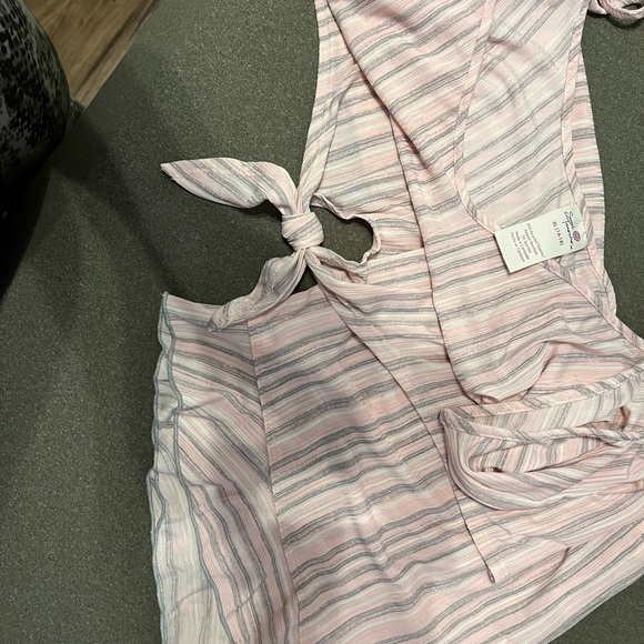 NWOT pink white grey strip cami short sleepwear - Picture 2 of 3